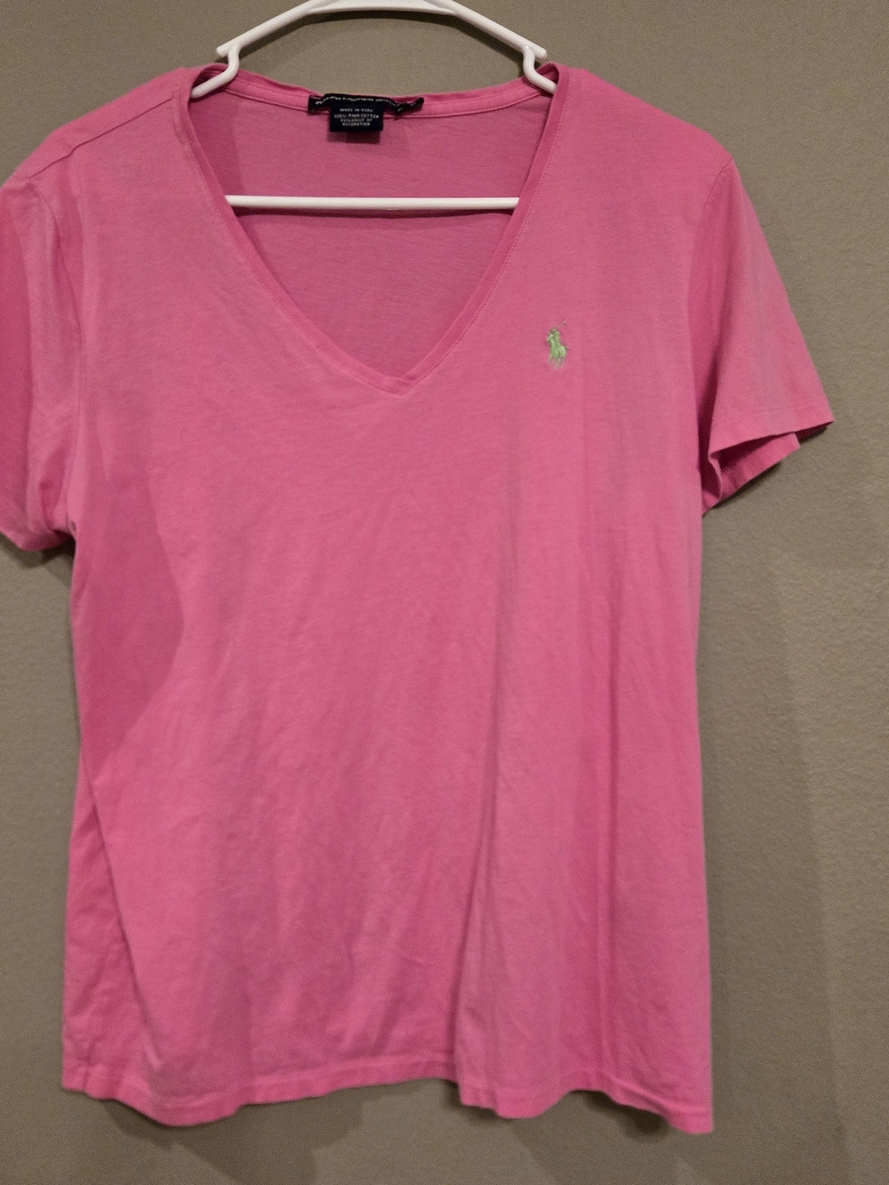 Polo by Ralph Lauren Pink V-Neck Short Sleeve Tee